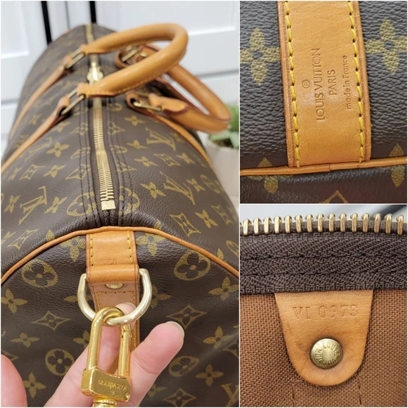 💕LOUIS VUITTON Keepall 50 Bandouliere w/ Strap Travel Bag Monogram - Picture 10 of 16